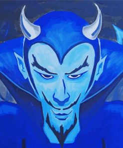 Blue Devil Face Art Diamond Painting