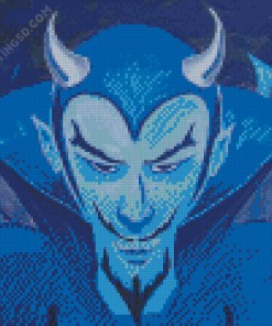 Blue Devil Face Art Diamond Painting