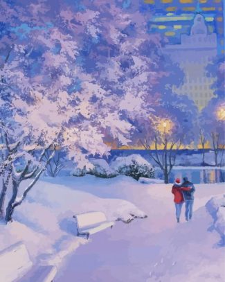 Central Park New York In Winter Diamond Painting