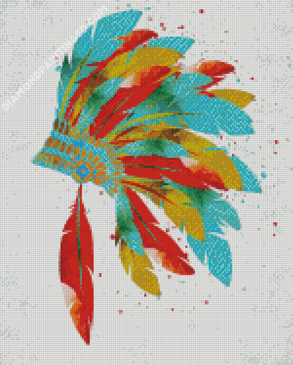 Colorful Native American Headdress Diamond Painting