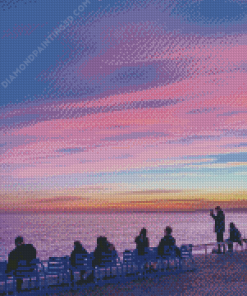 Cote D Azur Beach Sunset Diamond Painting