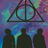 Deathly Hallows Symbol Silhouette Diamond Painting