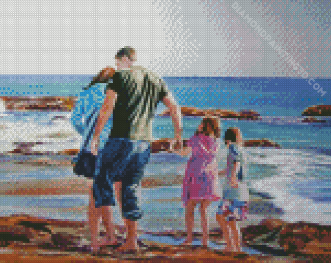 Family Beach Art Diamond Painting