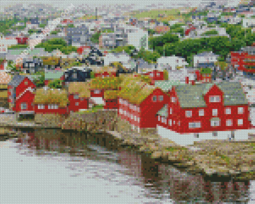 Faroes Island Buildings Diamond Painting