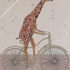 Giraffe on a Bike Diamond Painting