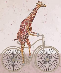 Giraffe on a Bike Diamond Painting
