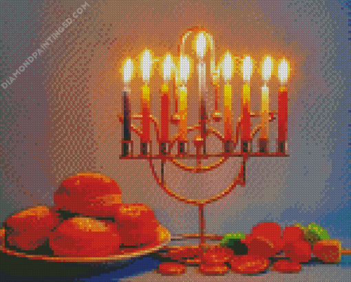 Hanukkah Menora Diamond Painting