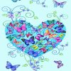 Heart Shape Butterflies Diamond Painting
