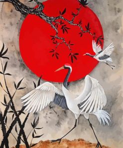 Japanese Red Crowned Crane Diamond Painting