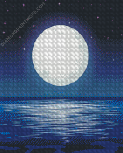 Moon Over Ocean Diamond Painting
