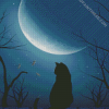 Moonlight Cat Silhouette Diamond Painting