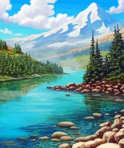 Mountains River Landscape Diamond Painting