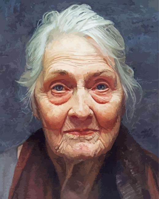 Old Lady Face Diamond Painting