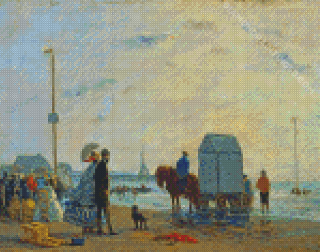 On the Beach at Trouville Diamond Painting
