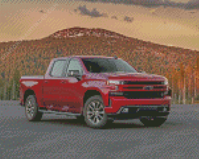 Red Chevy Z71 Diamond Painting