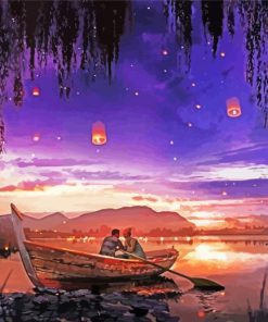 Romantic Date On Boat Diamond Painting