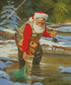 Santa Fishing Diamond Painting
