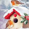 Snow Christmas Birds House Diamond Painting