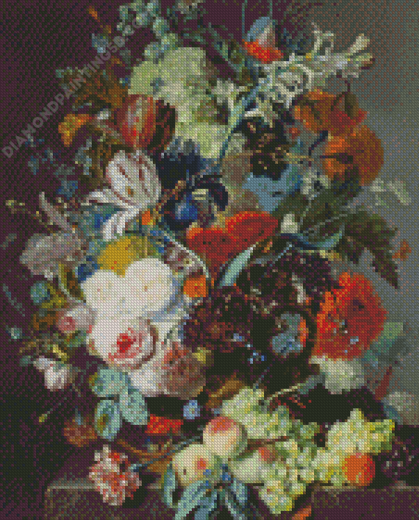 Still Life with Flowers and Fruit Diamond Painting