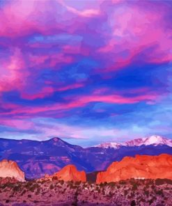 Sunset At Colorado Pikes Diamond Painting