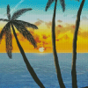 Sunset Palm Trees Diamond Painting