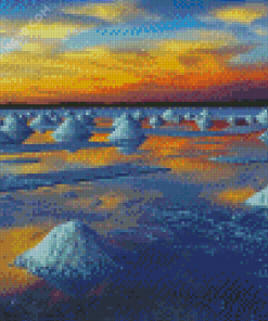 Uyuni Salt Flat Bolivia Sunset Diamond Painting