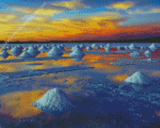 Uyuni Salt Flat Bolivia Sunset Diamond Painting