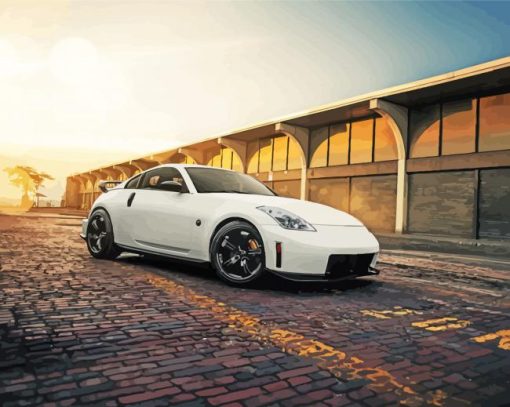 White Nissan 350z Car Diamond Painting