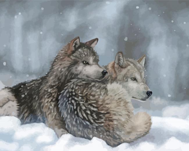 Winter Wolves Diamond Painting