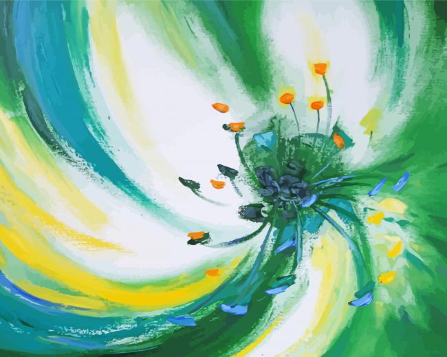 Abstract Green Flower Diamond Painting