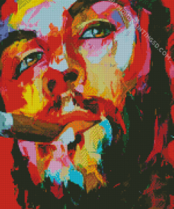 Abstract Male Face Smoking Diamond Painting