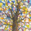 Abstract Stained Glass Colorful Tree Diamond Painting