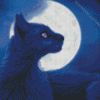Black Cat And Moon Diamond Painting