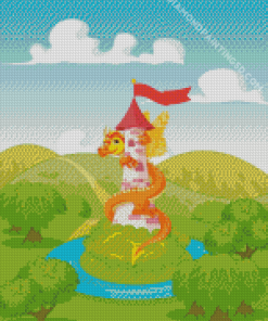 Cartoon Dragon Tower Diamond Painting