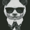 Classy Panda With Glasses Diamond Painting