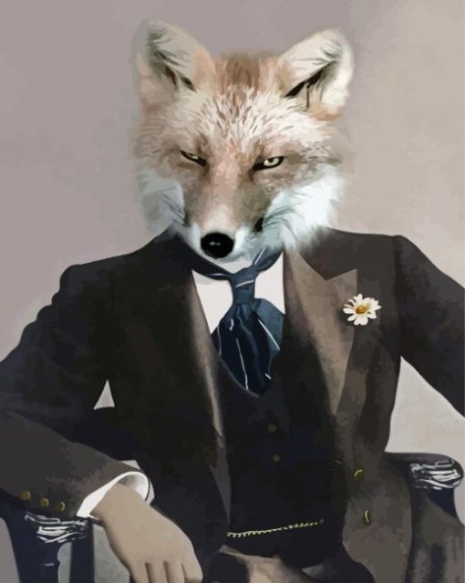 Classy Human Fox Diamond Painting