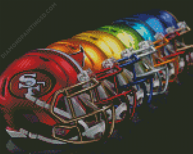 Colorful NFL Helmets Diamond Painting
