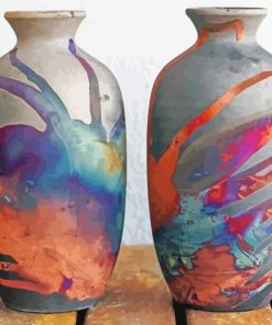 Colorful Handmade Pottery Vases Diamond Painting