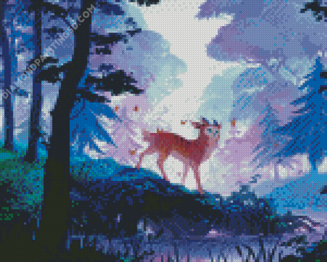 Fantasy Deer By The River Diamond Painting