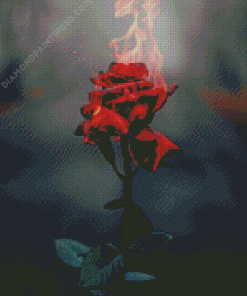 Flame Dying Rose Diamond Painting