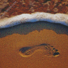 Footprints On Beach Diamond Painting