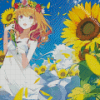Girl In Sunflower Field Diamond Painting