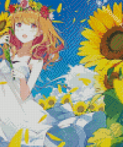 Girl In Sunflower Field Diamond Painting