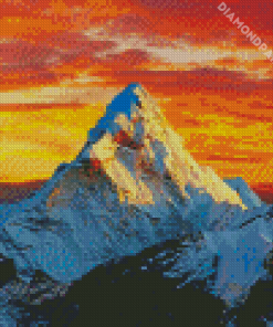 Glacier Colorful Sunset Diamond Painting
