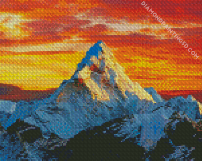 Glacier Colorful Sunset Diamond Painting