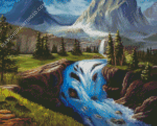 Landscape Waterfall River Art Diamond Painting