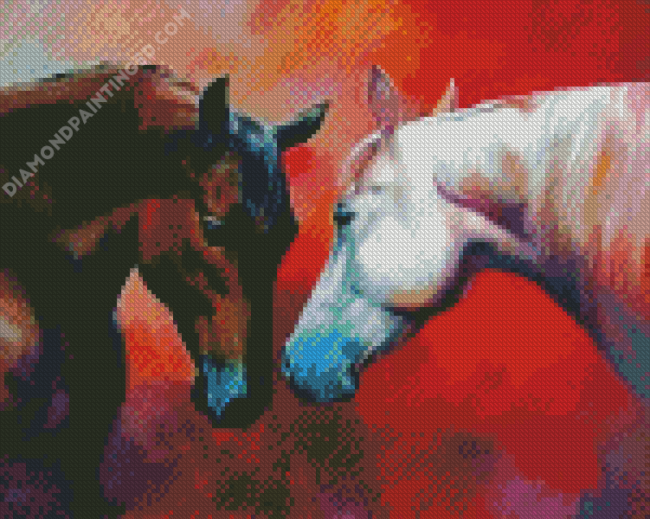 Lovers Couple Horses Diamond Painting