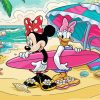 Minnie Mouse And Daisy At Beach Diamond Painting
