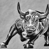 Monochrome Wall Street Bull Art Diamond Painting
