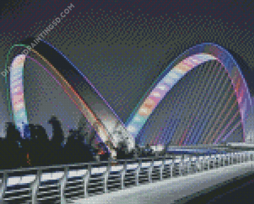 Nanning City Bridge At Night Diamond Painting